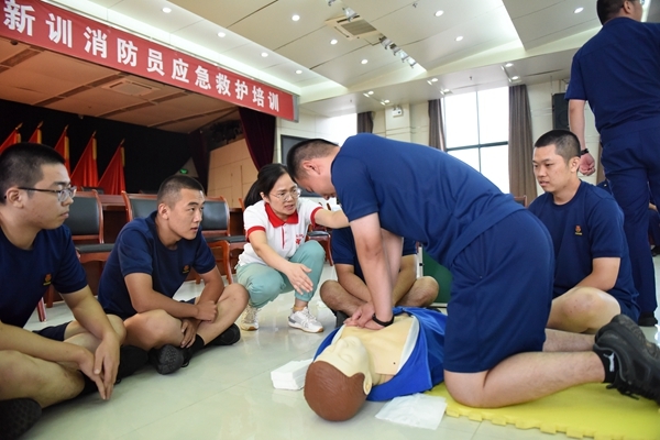 淮南市红十字会连续十五年为消防新兵培训应急救护29